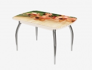 Стол Можгинский лесокомбинат Бостон ф/п Бамбук, 900600 мм, дуб атланта/хром триумф