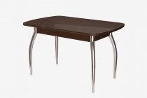 Стол овальный Можгинский лесокомбинат Бостон Шоколад, 900600 мм, фотопечать/ хром триумф