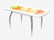 Стол раздвижной Можгинский лесокомбинат Бостон-3 ф/п-Микс, 1100700 мм, белый/хром брифинг