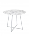 Стол обеденный Stool Group Дакота 100x100 Белый мрамор ножки хром