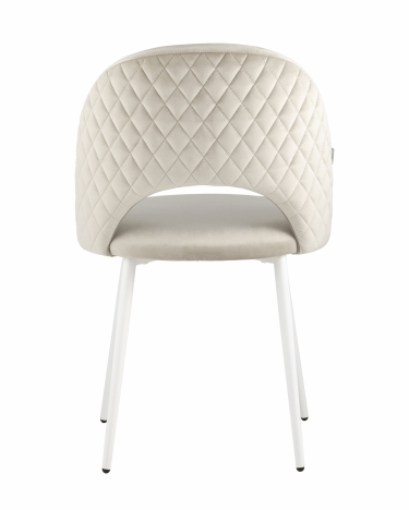 Стул Stool Group Меган white NEW велюр с ромбами Бежевый
