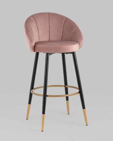 Стул Stool Group Наоми барный велюр Розовый