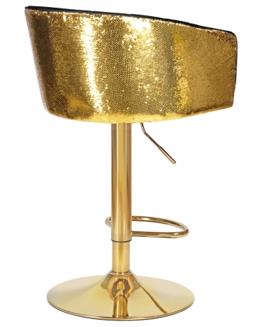 Стул барный DOBRIN DOBRIN DARCY GOLD SHINY черный велюр с золотыми пайетками