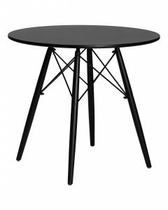 Стол обеденный DOBRIN CHELSEA 80 BLACK столешница черная, основание черное