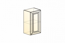 Шкаф навесной L400 Н720 1 дв. гл. эмаль Мишель 22.07 белый/серый