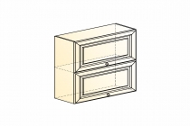 Шкаф навесной L800 Н720 2 дв. гл. гориз. эмаль Мишель 22.21 белый/серый