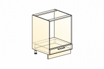 Шкаф рабочий под духовку Мебельсон L600 1 ящ. эмаль Мишель 22.39 белый/кофейный