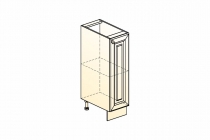 Шкаф рабочий L200 1 дв. гл. эмаль Мишель22.47 белый/кофейный