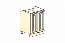 Шкаф рабочий под мойку L600 2 дв. гл. эмаль Мишель 22.41 белый/серый