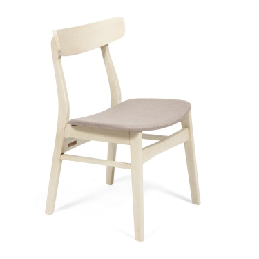 Стул Tetchair CT 8804 Rabat с мягким сиденьем дерево гевея, 52,546,578см, античный белый, ткань бежевая FG22616-16