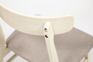 Стул Tetchair CT 8804 Rabat с мягким сиденьем дерево гевея, 52,546,578см, античный белый, ткань бежевая FG22616-16