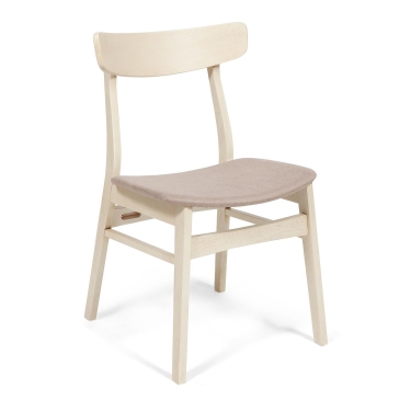 Стул Tetchair CT 8804 Rabat с мягким сиденьем дерево гевея, 52,546,578см, античный белый, ткань бежевая FG22616-16