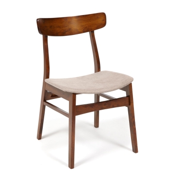 Стул Tetchair CT 8804 Rabat с мягким сиденьем дерево гевея, 52,546,578см, Темный Дуб, ткань бежевая FG22616-16