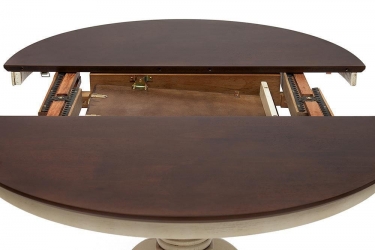 Стол обеденный раскладной Tetchair Cairo / Каир CT4260 дерево гевея, 100133х100х75см, Античный белый/Темный Дуб