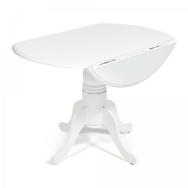 Cтол обеденный Tetchair CLIFF mod. 4242PE-30 WH-T/B дерево гевея, МДФ, D 107 х 76 см, белый