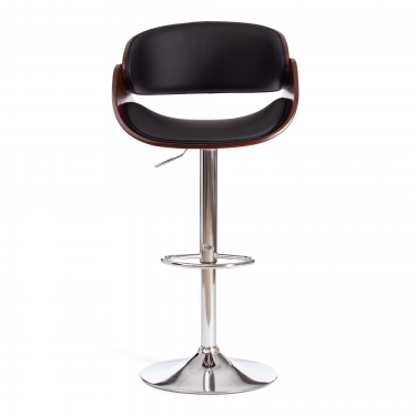 Барный стул Tetchair LANDO mod.4036 металл/дерево/экокожа, 59х51х93-114 см, высота сиденья 62-83 см, черный/орех/хром