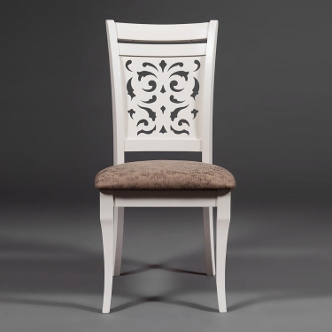Стул Tetchair Siena SA-SC дерево гевея, 46х59х98см, ivory white слоновая кость 2-5, ткань античный коричневый 004-3