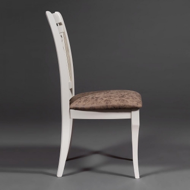 Стул Tetchair Siena SA-SC дерево гевея, 46х59х98см, ivory white слоновая кость 2-5, ткань античный коричневый 004-3