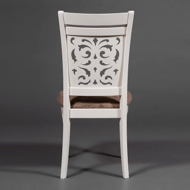 Стул Tetchair Siena SA-SC дерево гевея, 46х59х98см, ivory white слоновая кость 2-5, ткань античный коричневый 004-3