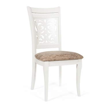 Стул Tetchair Siena SA-SC дерево гевея, 46х59х98см, ivory white слоновая кость 2-5, ткань античный коричневый 004-3