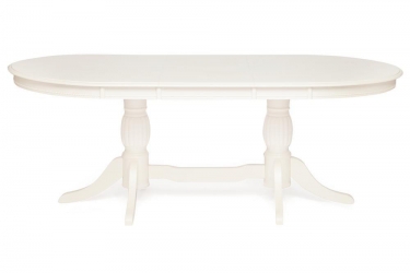 Стол обеденный Tetchair LORENZO Лоренцо дерево гевея/мдф, 160+46x107x76 cm, pure white 402