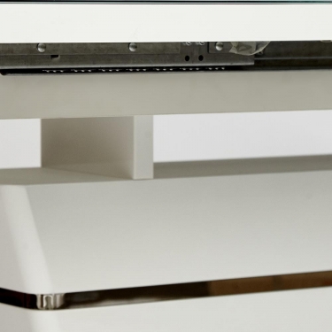 Стол Tetchair SCHNEIDER mod. 0704 мдф high glossy, закаленное стекло, 140/180x80x75см, белый