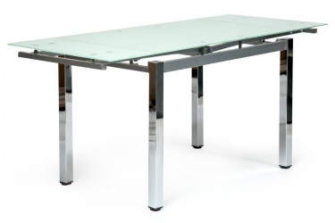 Стол Tetchair CAMPANA mod. 346 металл/стекло 8мм, 110/170 х 70 х 76 см, хром/белый