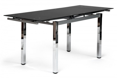 Стол Tetchair CAMPANA mod. 346 металл/стекло 8мм, 110/170 х 70 х 76 см, хром/черный