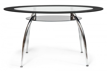 Стол Tetchair SADLER mod. 445 металл/стекло 8мм, 140х80х75см, хром/черный