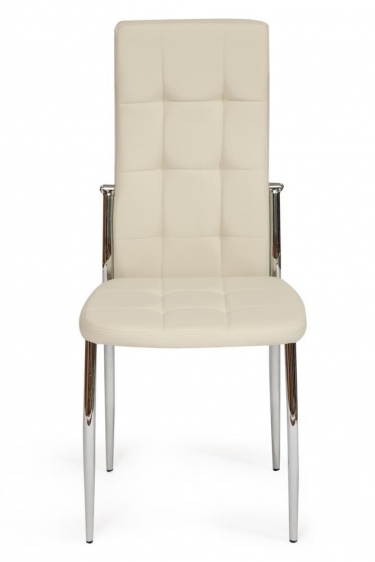 Стул Tetchair ELFO mod.35 металл/экокожа, 45х53х100х47см, хром/слоновая кость