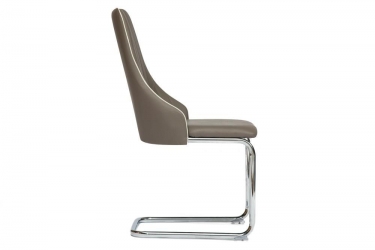 Стул Tetchair FRATELLI mod.8415 металл/экокожа/хром, 44х62х97х47см, пепельно-коричневый окантовка слон. кость