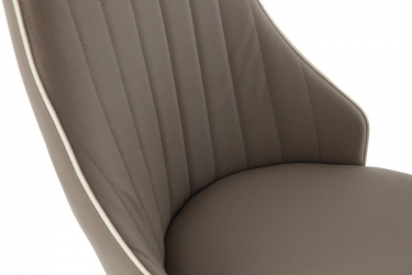 Стул Tetchair FRATELLI mod.8415 металл/экокожа/хром, 44х62х97х47см, пепельно-коричневый окантовка слон. кость