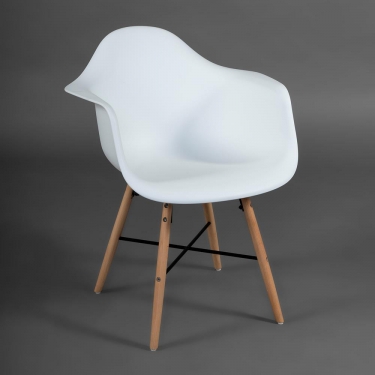 Кресло Tetchair CINDY EAMES mod. 919 Белый/white with natural legs