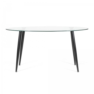 Стол Tetchair KASSEL mod. DT333 металл, закаленное стекло 10 мм, 150х90х75см, черный