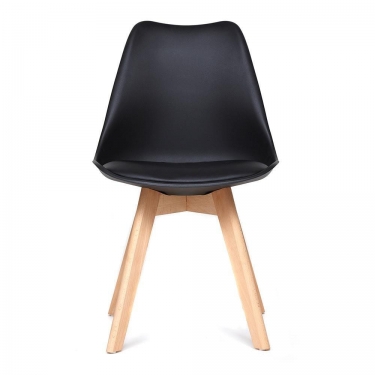 Стул Tetchair TULIP mod. 73 дерево/пластик/ПУ, 48.552.583cм, черный