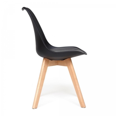 Стул Tetchair TULIP mod. 73 дерево/пластик/ПУ, 48.552.583cм, черный