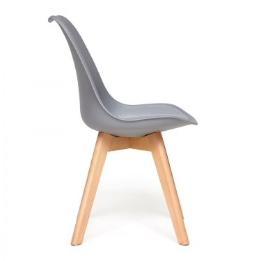 Стул Tetchair TULIP mod. 73 дерево/пластик/ПУ, 48.552.583cм, серый