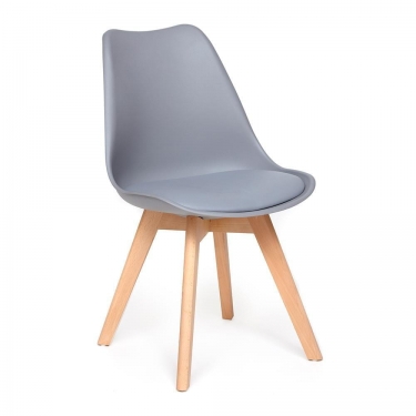 Стул Tetchair TULIP mod. 73 дерево/пластик/ПУ, 48.552.583cм, серый