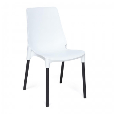 Стул Tetchair GENIUS mod 75 металл/пластик, 46x56x84cм, белый/черные ножки