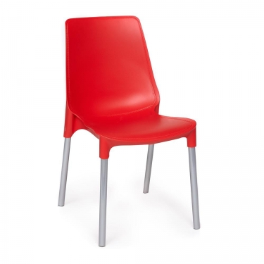 Стул Tetchair GENIUS mod 75 металл/пластик, 46x56x84cм, красный/ножки хром