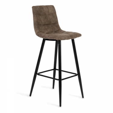 Стул барный Tetchair SPICE mod.8078 металл,ткань наппа, 51 x 42 x 104 см, светло-коричневый/черный, PK-01