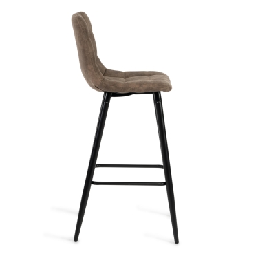 Стул барный Tetchair SPICE mod.8078 металл,ткань наппа, 51 x 42 x 104 см, светло-коричневый/черный, PK-01