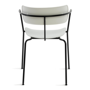 Стул Tetchair VAN HALLEN mod. 2433 пластик/металл, 54,5х53,5х76 см, высота до сиденья 46 см, белый/черный