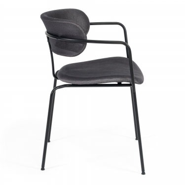 Стул Tetchair VAN HALLEN mod. 2433S ткань/металл, 54,5х53,5/76 см, высота до сиденья 46 см, серый/черный
