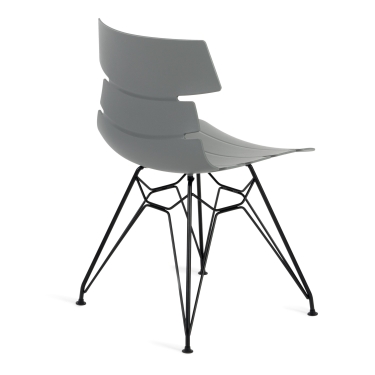Стул Tetchair HANSEN mod. 622N пластик/металл, 51х47х80 см, высота до сиденья 45 см, серый/черный