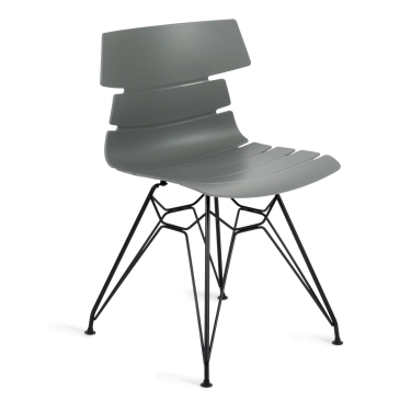 Стул Tetchair HANSEN mod. 622N пластик/металл, 51х47х80 см, высота до сиденья 45 см, серый/черный
