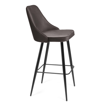 Стул барный Tetchair KISH mod. 714 ткань/металл, 50х57х110 см, высота до сиденья 78 см, темно-серый barkhat 14/черный