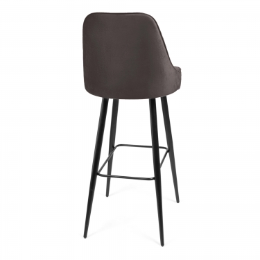 Стул барный Tetchair KISH mod. 714 ткань/металл, 50х57х110 см, высота до сиденья 78 см, темно-серый barkhat 14/черный