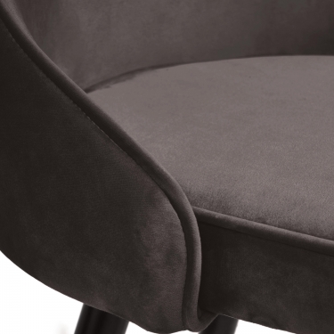 Стул барный Tetchair KISH mod. 714 ткань/металл, 50х57х110 см, высота до сиденья 78 см, темно-серый barkhat 14/черный