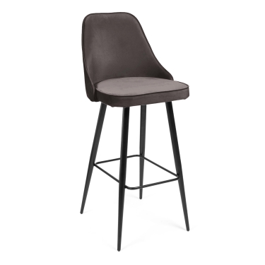 Стул барный Tetchair KISH mod. 714 ткань/металл, 50х57х110 см, высота до сиденья 78 см, темно-серый barkhat 14/черный